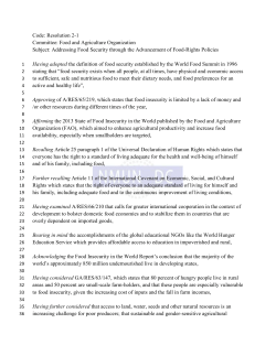 FAO Resolutions - National Model United Nations
