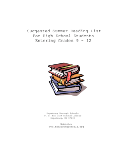 Suggested Summer Reading List