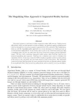 The Magnifying Glass Approach to Augmented Reality Systems