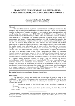 searching for sounds in us literature: a multisensorial