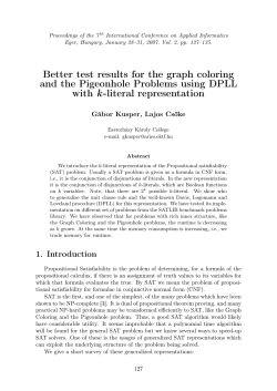 Better test results for the graph coloring and the Pigeonhole
