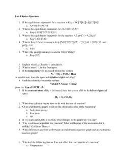 1. If the equilibrium expression for a reaction is Keq=[AC]^5[B]/[A5