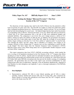 Policy Paper No. 167 BillTally Report 111