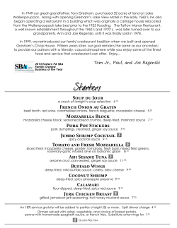 Starters - Gresham`s Chop House