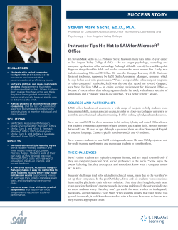 Instructor Tips His Hat to SAM for Microsoft&reg; Office