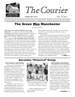 February, 2009 - Manchester Historical Society