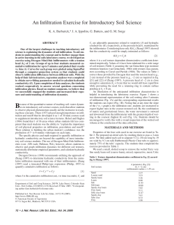 An Infiltration Exercise for Introductory Soil Science