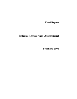 Bolivia Ecotourism Assessement - Natural Resources Management