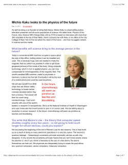 Michio Kaku looks to the physics of the future