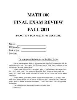 Final Exam Review