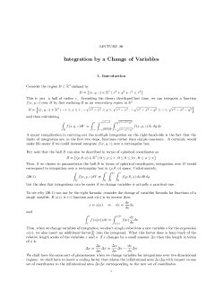 Integration by a Change of Variables } ∫ ∫ r ∫ 2π ∫ π ∫ b ∫ u(b)