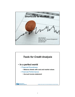 Shortcuts to Accrual - Center for Farm Financial Management