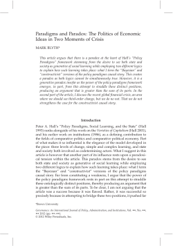 Paradigms and Paradox: The Politics of Economic Ideas