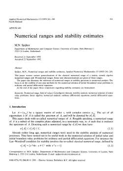 Numerical ranges and stability estimates