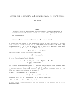 Banach limit in convexity and geometric means for - Math-UMN