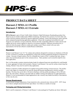 PRODUCT DATA SHEET Duraset-2 MMA 4:1 Profile Duraset
