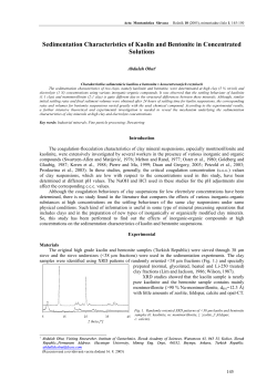 Sedimentation Characteristics of Kaolin