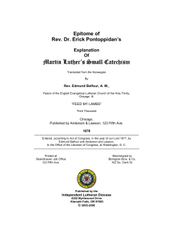 Catechism - independent lutheran diocese