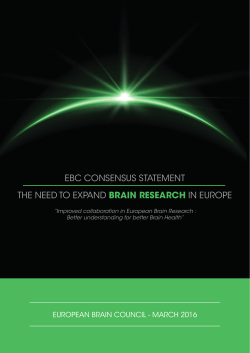 The need to expand Brain Research in Europe