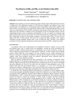 The Influence of PM2.5 and PM10 on Air Pollution Index (API) Chooi