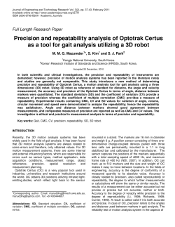 Precision and repeatability analysis of Optotrak