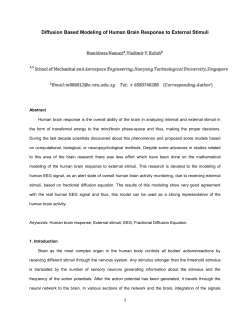 Diffusion Based Modeling of Human Brain Response to External