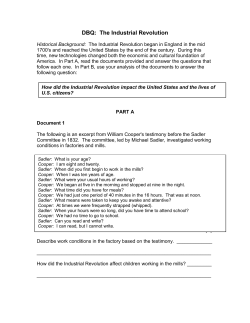 DBQ: The Industrial Revolution