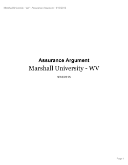 Assurance Argument - Marshall University