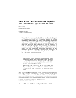 Store Wars: The Enactment and Repeal of Anti-Chain