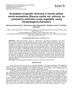 Evaluation of genetic diversity in some Iranian yellow carrot