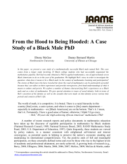 From the Hood to Being Hooded - Journal of African American
