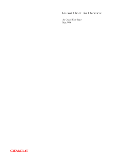 Instant Client Overview