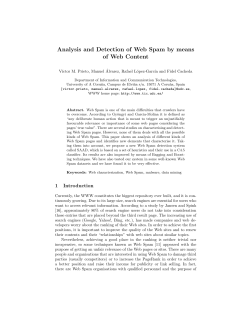 Analysis and Detection of Web Spam by means of Web Content