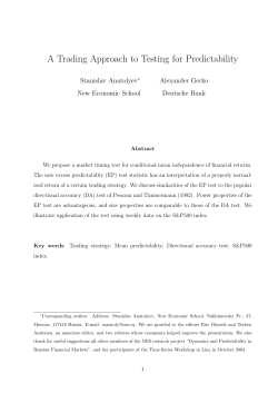 A Trading Approach to Testing for Predictability