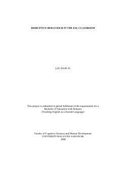 disruptive behaviour in the esl classroom