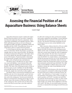 Assessing the Financial Position of an Aquaculture Business: Using