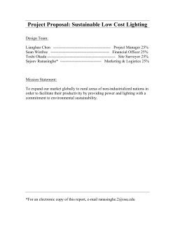 Project Proposal: Sustainable Low Cost Lighting