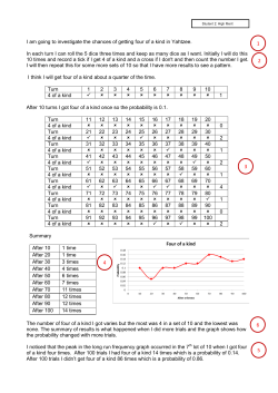 I am going to investigate the chances of getting four of a kind in