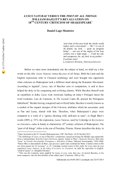 LUSUS NATURAE VERSUS THE POET OF ALL THINGS