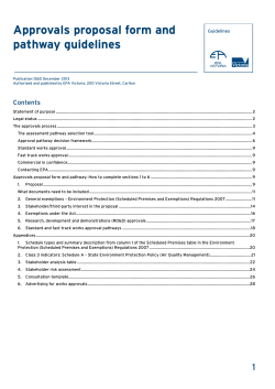Approvals proposal form and pathway guidelines