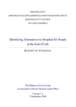 Identifying Alternatives to Hospital for People at the End of Life (pdf