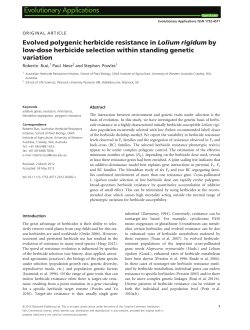 Evolved polygenic herbicide resistance in Lolium rigidum by