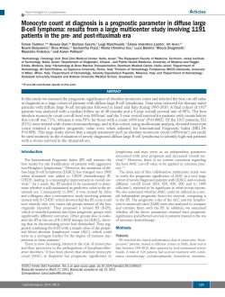 Monocyte count at diagnosis is a prognostic