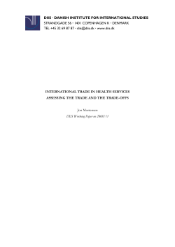 International Trade in Health Services assessing the Trade and the
