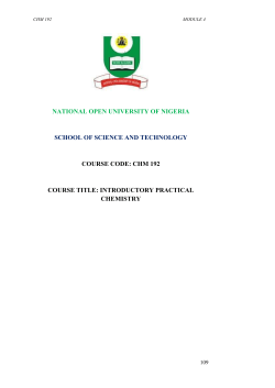 CHM192 - National Open University of Nigeria