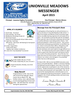 UMPS April Newsletter 2015