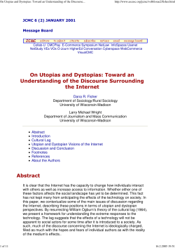 On Utopias and Dystopias: Toward an