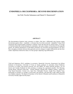 ENDOPHILIA OR EXOPHOBIA: BEYOND DISCRIMINATION