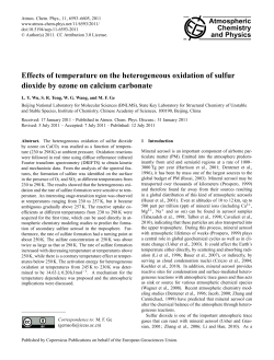 Effects of temperature on the heterogeneous oxidation of sulfur