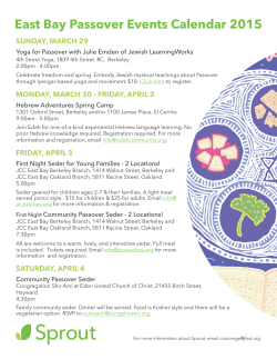 East Bay Passover Events Calendar 2015 - Jfed.org